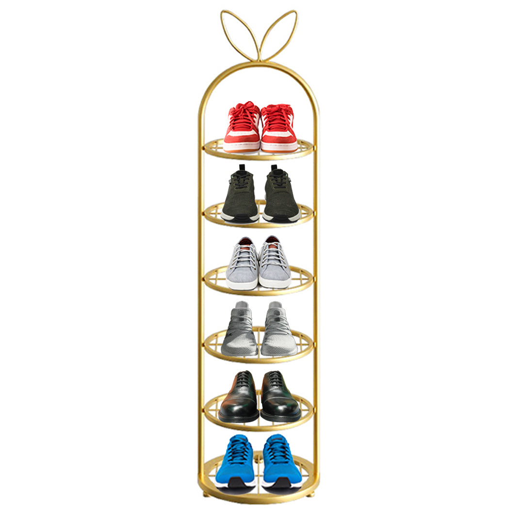 SOGA 6 Tier Bunny Ears Gold Plated Metal Shoe Organizer Space Saving Portable Footwear Storage Shelf $ 83.50