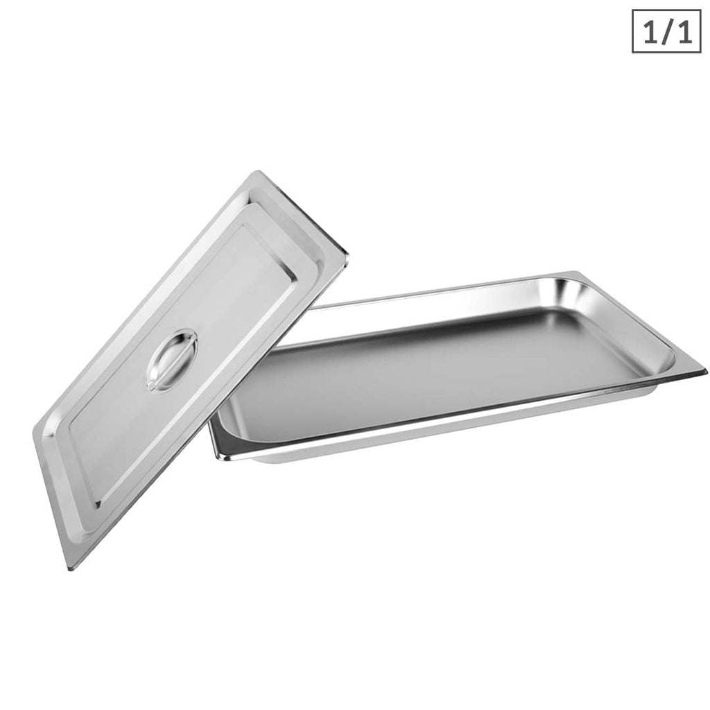 SOGA Gastronorm GN Pan Full Size 1/1 GN Pan 6.5cm Deep Stainless Steel Tray With Lid $ 44.50