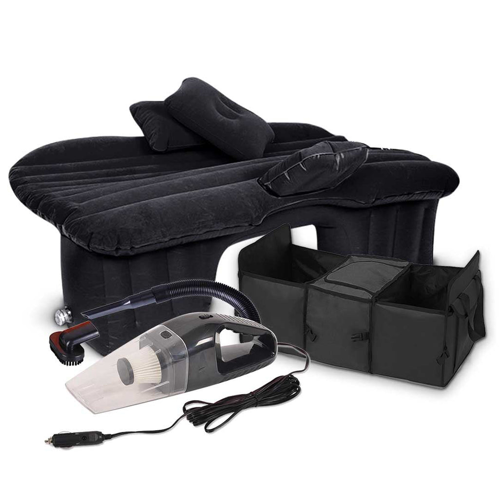 SOGA Portable Travel Camping Car Set Inflatable Air Bed Mattress Storage Organiser Handheld Vacuum Cleaner Black $ 122.50