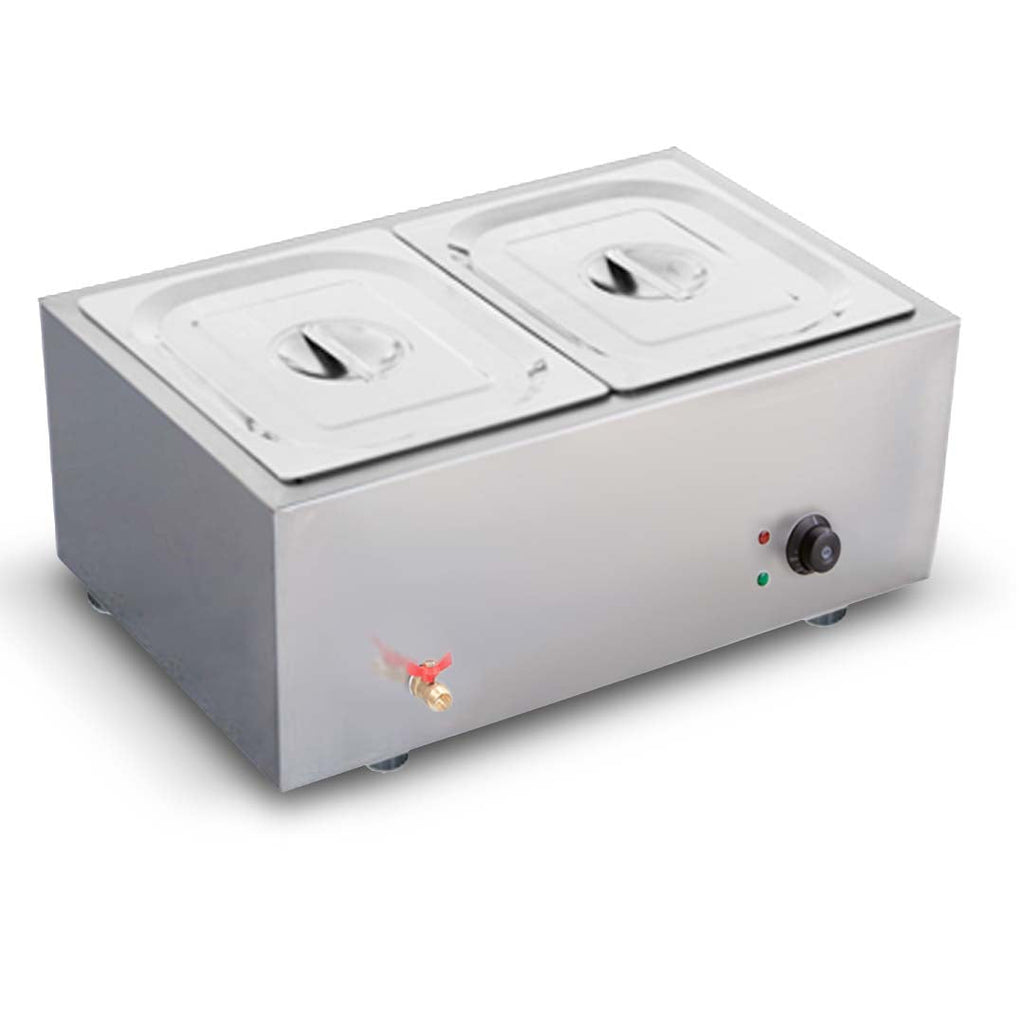 SOGA Stainless Steel 2 X 1/2 GN Pan Electric Bain-Marie Food Warmer with Lid $ 433.50