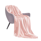 SOGA Pink Acrylic Knitted Throw Blanket Solid Fringed Warm Cozy Woven Cover Couch Bed Sofa Home Decor $ 77.90