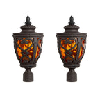 Vintage Lamp 2X 50.8cm Elegant Post Light with Aluminum and Glass Lantern Classic Outdoor Lighting
