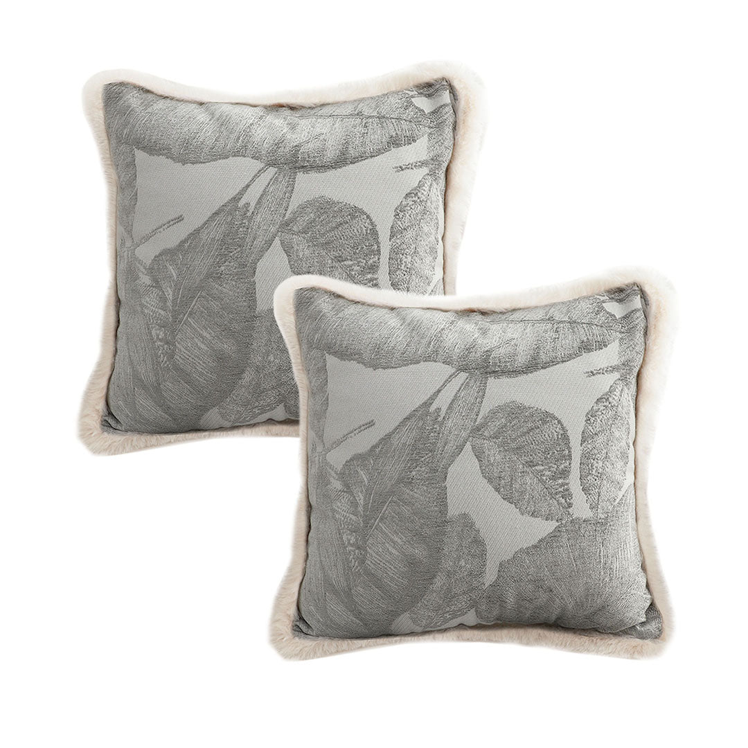 SOGA 2X 45cm Wabi-sabi Raised Embroidery Leaf & Square Throw Pillow $ 129.50