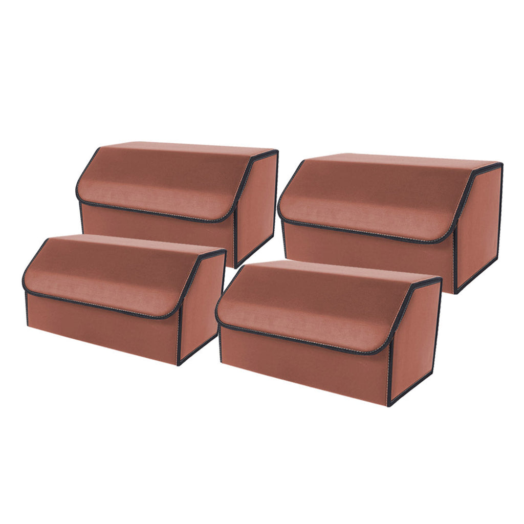 SOGA 4X Leather Car Boot Collapsible Foldable Trunk Cargo Organizer Portable Storage Box Coffee Large $ 168.90