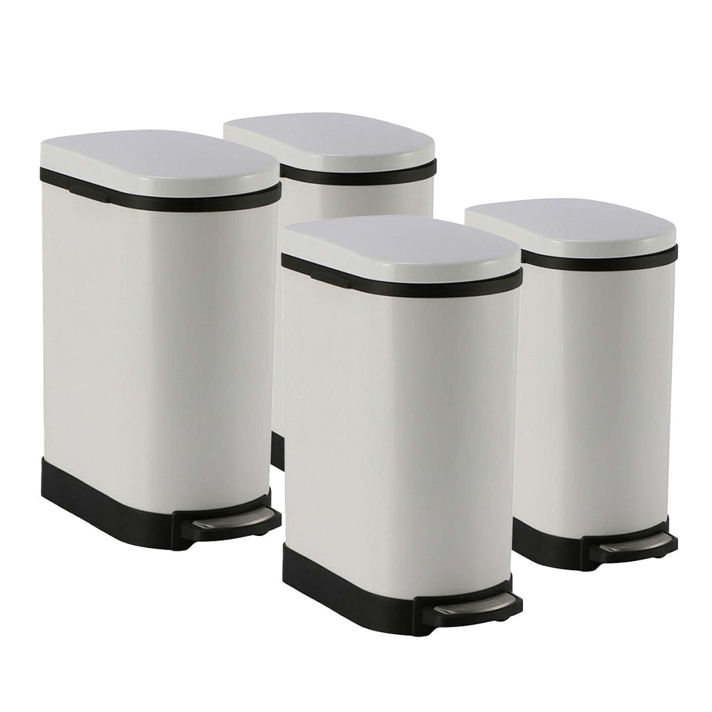 SOGA 4X Foot Pedal Stainless Steel Rubbish Recycling Garbage Waste Trash Bin U White 10L $ 337.50