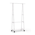 SOGA 2-in-1 Organiser Clothes Shoe Rack Space-Saving Triangular Storage with Wheels White $ 66.90