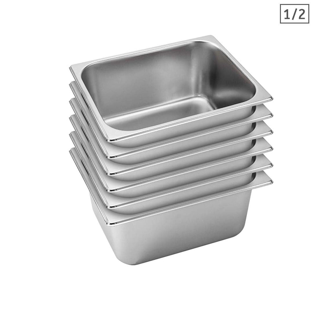 SOGA 6X Gastronorm GN Pan Full Size 1/2 GN Pan 15cm Deep Stainless Steel Tray $ 172.50