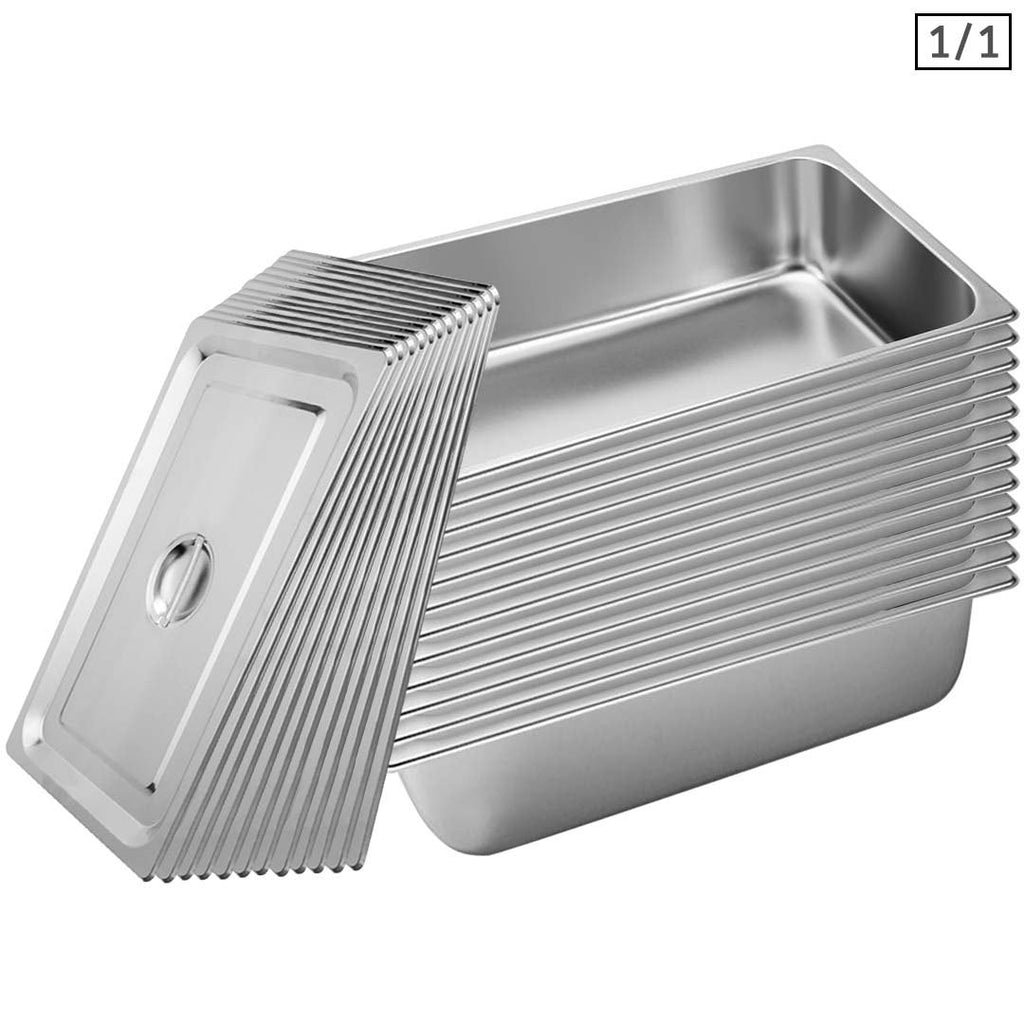 SOGA 12X Gastronorm GN Pan Full Size 1/1 GN Pan 15cm Deep Stainless Steel Tray With Lid $ 444.50