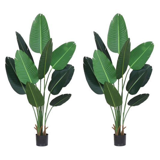 SOGA 2X 180cm Artificial Bird of Paradise Plants Fake Tropical Palm Tree with 10 in Pot and Woven Seagrass Belly, Home Decor $ 420.90