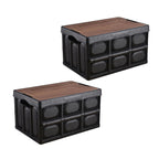 SOGA 2X 52.5x35.5cm 55L Black Car & Camping Foldable Storage Box Crate Stackable Container No Handle $ 120.90