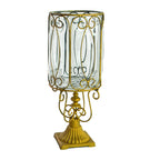 SOGA European Clear Glass Cylinder Flower Vase Solid Base with Gold Metal Pattern $ 166.90