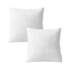 SOGA 2X 50cm White Textured Geometric Pattern Decorative Throw Pillow $ 119