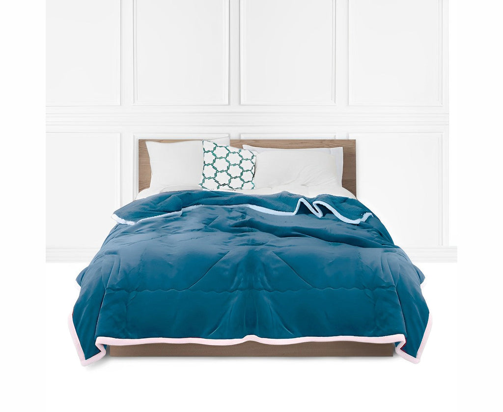 SOGA Lake Blue Throw Blanket Warm Cozy Double Sided Thick Flannel Coverlet Fleece Bed Sofa Comforter $ 93.50