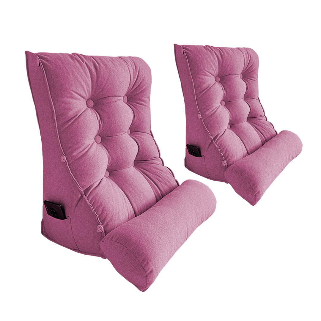 SOGA 2X 45cm Magenta Triangular Wedge Lumbar Pillow Headboard Backrest Sofa Bed Cushion Home Decor $ 161.90