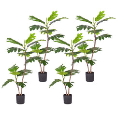 SOGA 4X 90cm 2-Trunk Artificial Natural Green Split-Leaf Philodendron Tree Fake Tropical Indoor Plant Home Office Decor