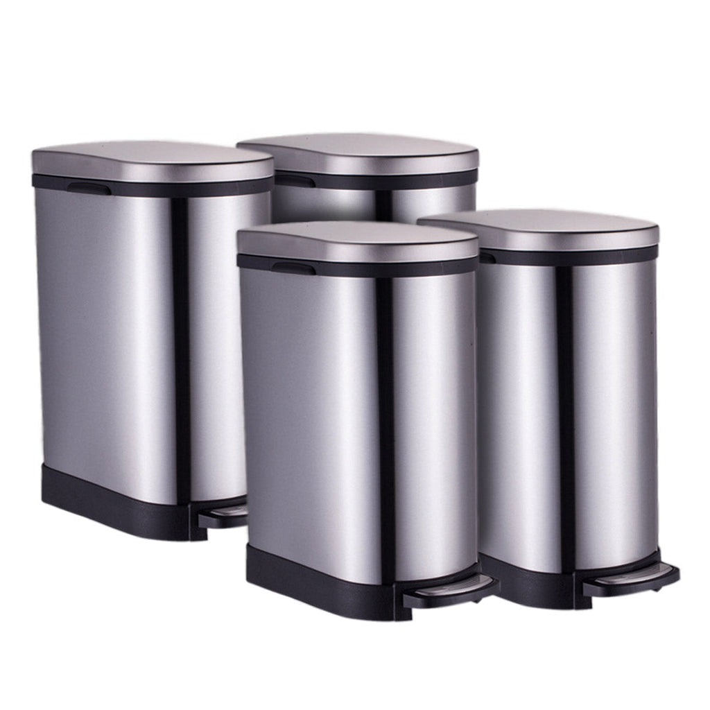 SOGA 4X Foot Pedal Stainless Steel Rubbish Recycling Garbage Waste Trash Bin 10L U $ 337.50