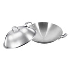 SOGA 3-Ply 38cm Stainless Steel Double Handle Wok Frying Fry Pan Skillet with Lid $ 211.50