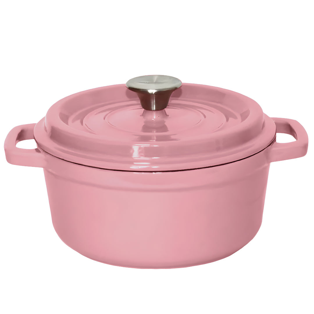 SOGA Cast Iron Enamel Porcelain Stewpot Casserole Stew Cooking Pot With Lid 3.6L Pink 24cm $ 111.50