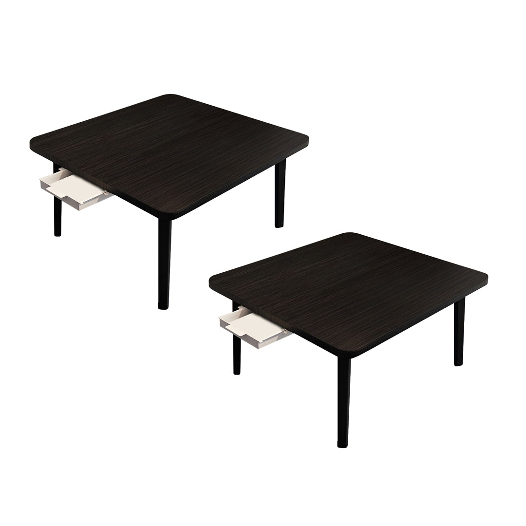 SOGA 2X Black Portable Floor Table Small Square Space-Saving Mini Desk Home Decor $ 129.50