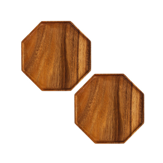 SOGA 2X 25cm Octagon Wooden Acacia Food Serving Tray Charcuterie Board Centerpiece Home Decor $ 86.50