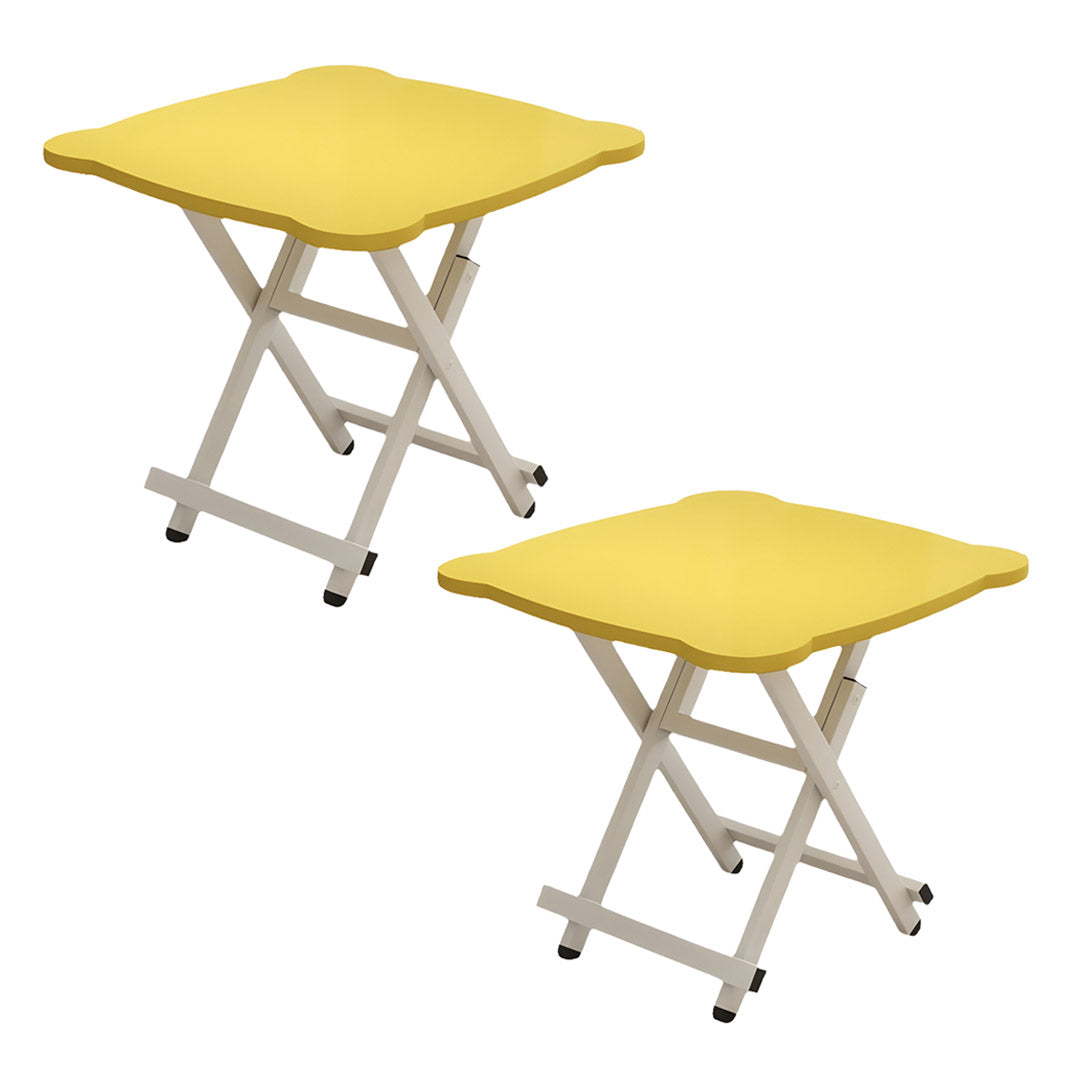 SOGA 2X Yellow Minimalist Cat Ear Folding Table Indoor Outdoor Portable Stall Desk Home Decor $ 129.50