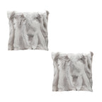 SOGA 2X 45cm Throw Pillow Floral Gray Rabbit Fur Square Warm Cozy Decorative Cushion Home Decor $ 172.90