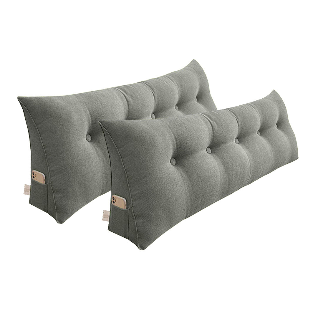 SOGA 2X 180cm Grey Triangular Wedge Bed Pillow Headboard Backrest Bedside Tatami Cushion Home Decor $ 334.50