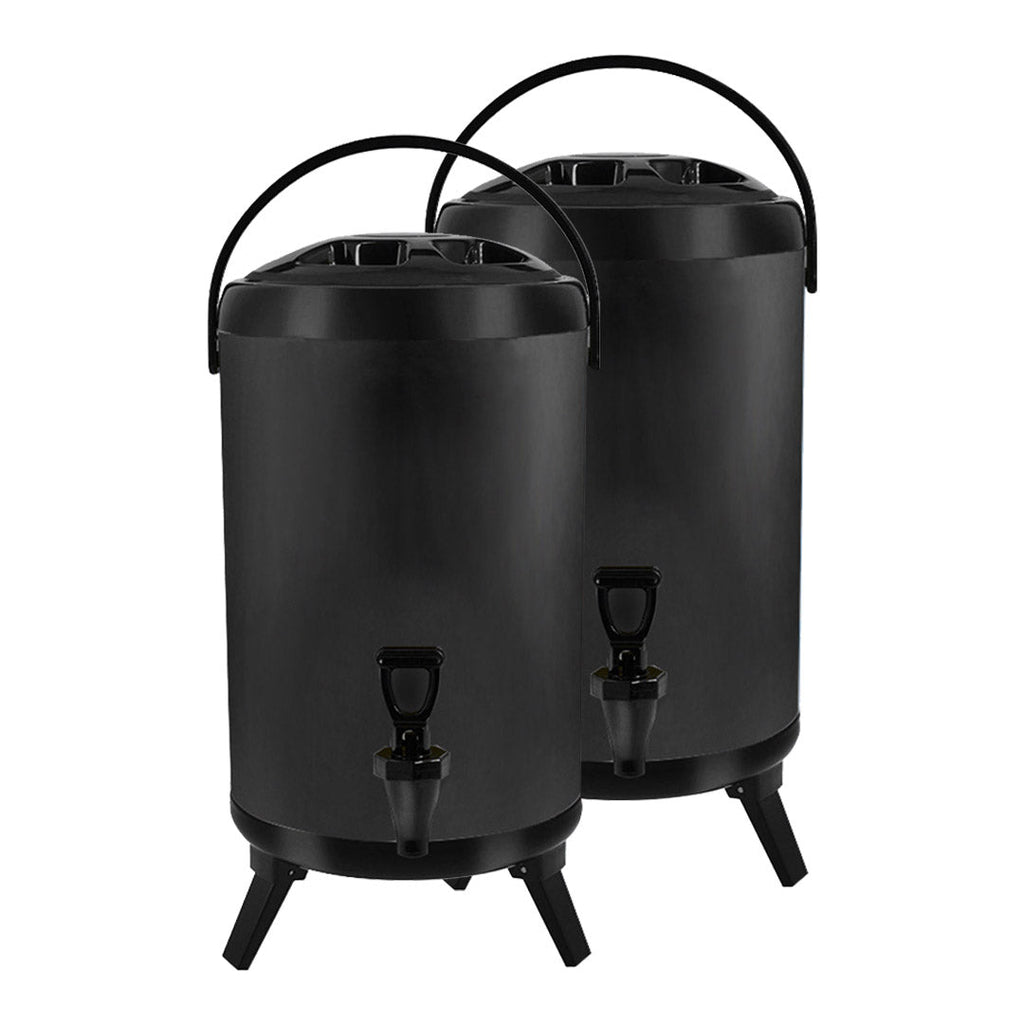 SOGA 2X 16L Stainless Steel Insulated Milk Tea Barrel Hot and Cold Beverage Dispenser Container with Faucet Black $ 205.50