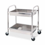 SOGA 2 Tier Stainless Steel Kitchen Trolley Bowl Collect Service Food Cart 85x45x90cm Medium $ 236.90