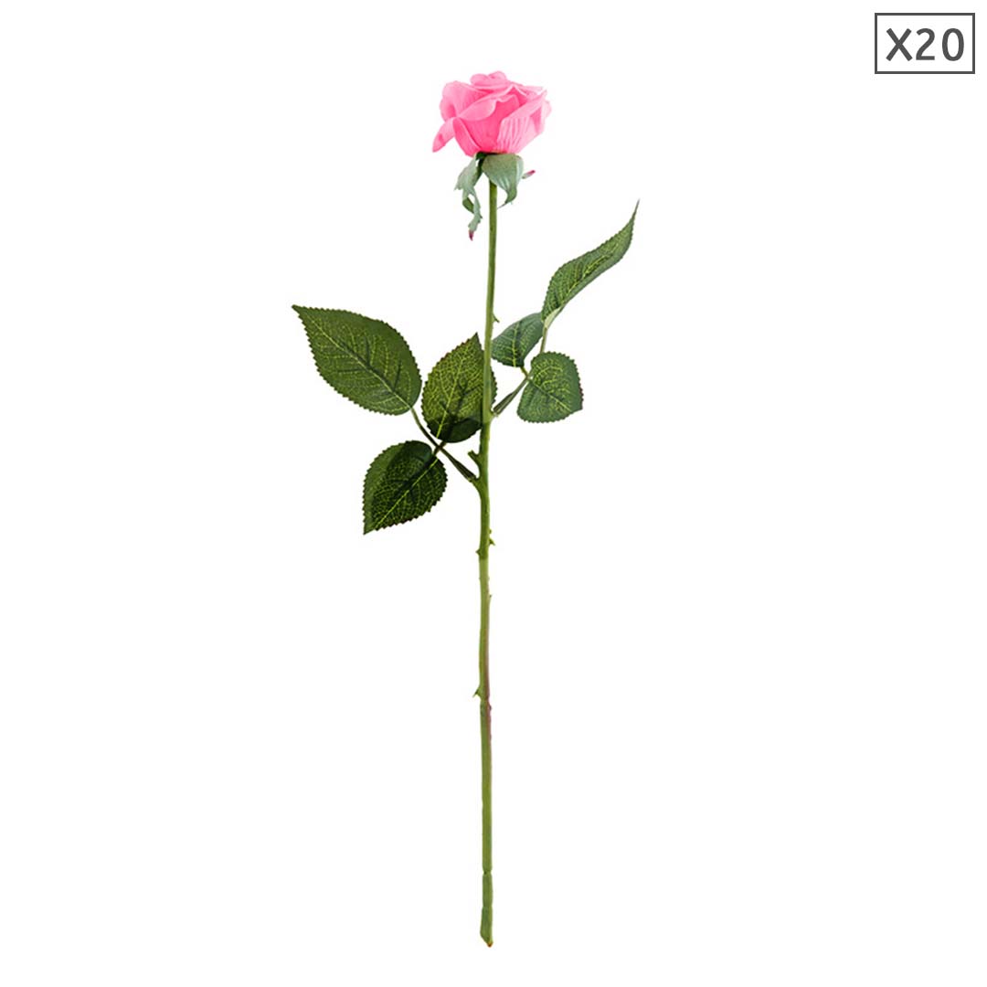 SOGA 20pcs Artificial Silk Flower Fake Rose Bouquet Table Decor Pink $ 77.90