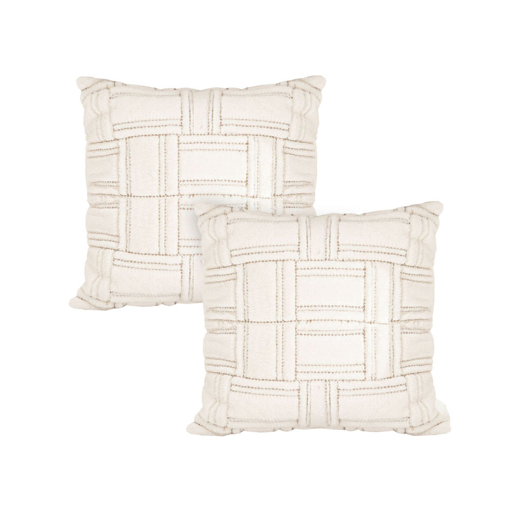 SOGA 2X 45cm Bohemian Cream Tufted Grid Pattern Decorative Throw Pillow $ 151.50