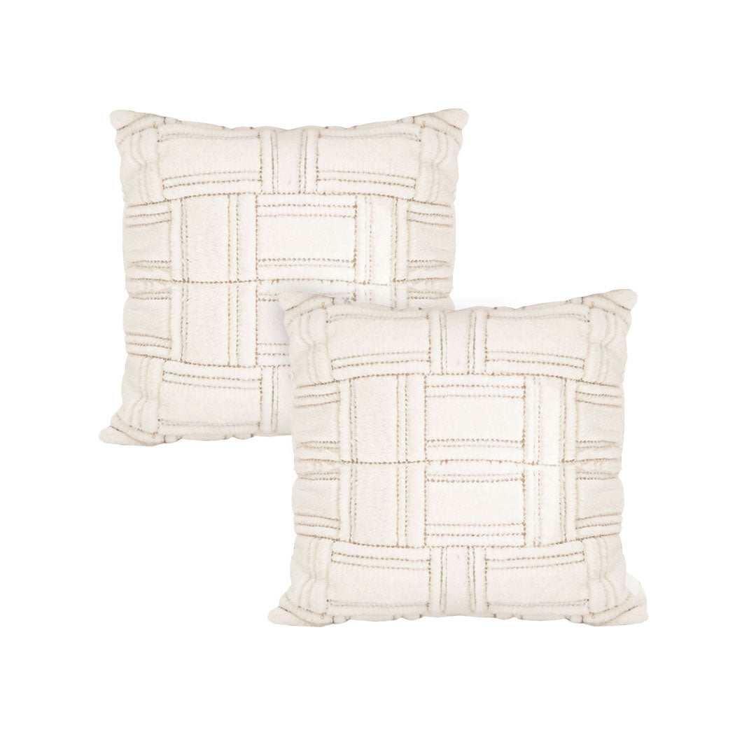 SOGA 2X 45cm Bohemian Cream Tufted Grid Pattern Decorative Throw Pillow $ 151.50