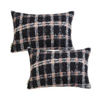 SOGA 2X 35cm Modern Plaid Pattern Blush Pink Gray Decorative Throw Pillow $ 114.50