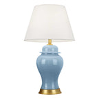 SOGA Oval Ceramic Table Lamp with Gold Metal Base Desk Lamp Blue $ 211.50