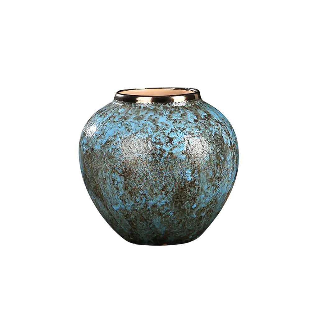 SOGA 21x22cm Light Blue Small Ceramic Flower Vase Elegant Living Room Home Decor