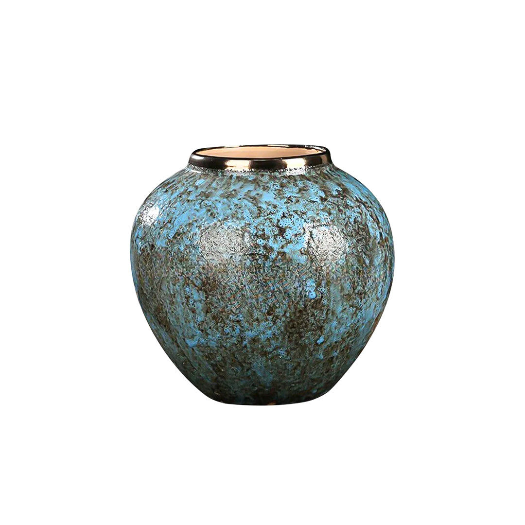 SOGA 21x22cm Light Blue Small Ceramic Flower Vase Elegant Living Room Home Decor