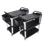 SOGA 2x 3 Tier Food Trolley Food Waste Cart w/ 2 Bins Storage Kitchen Small $ 541.50