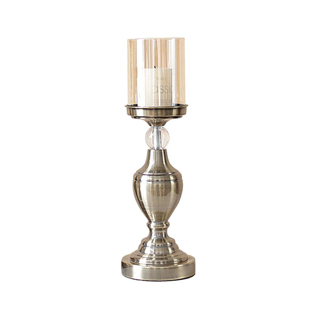 SOGA 37.4cm Glass Candlestick Candle Holder Stand Pillar Glass/Iron Metal $ 46.90