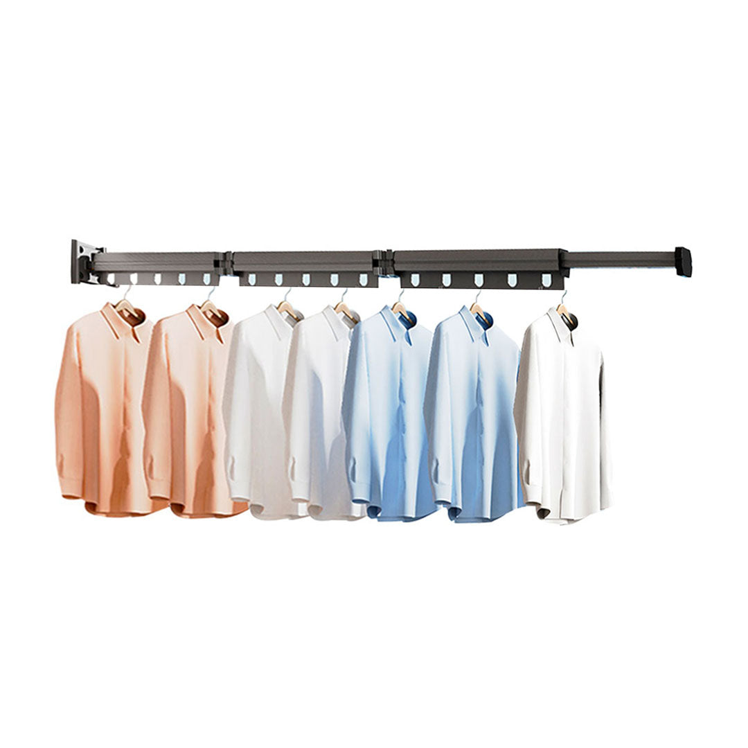 SOGA 127.5cm Wall-Mounted Clothing Dry Rack Retractable Space-Saving Foldable Hanger