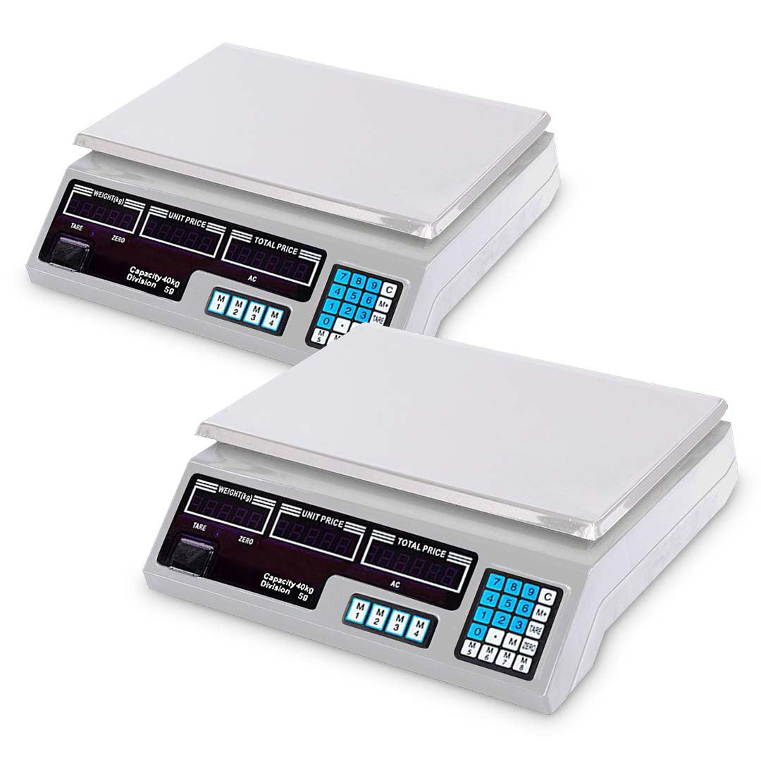 SOGA 2X 40kg Digital Kitchen Scales Shop Electronic Weight Scale Food White $ 133.90