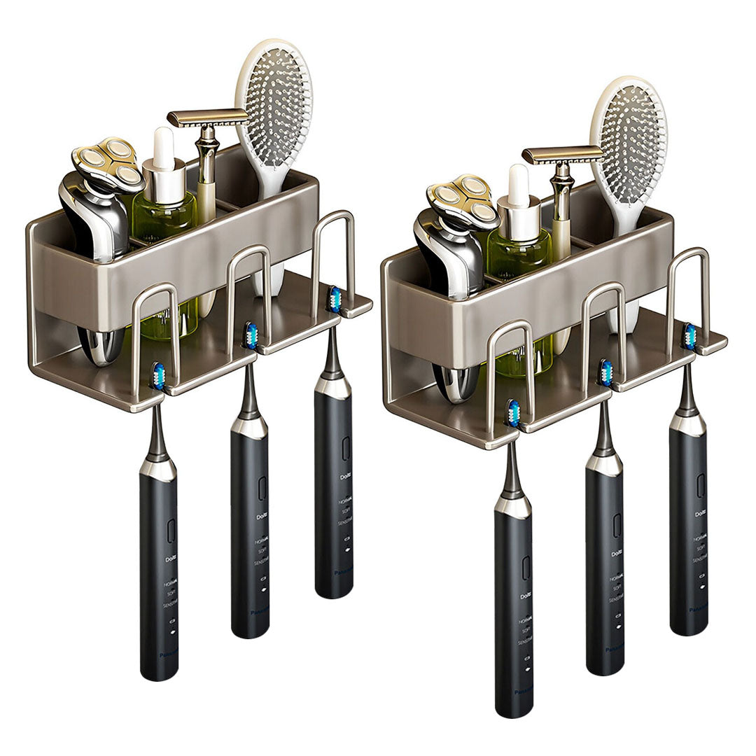 SOGA 2X 21cm Wall-Mounted Bathroom Storage Organiser Space Saving Adhesive Shelf Rack $ 75.50