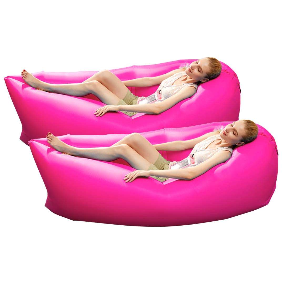 2X Fast Inflatable Sleeping Bag Lazy Air Sofa Pink $ 86