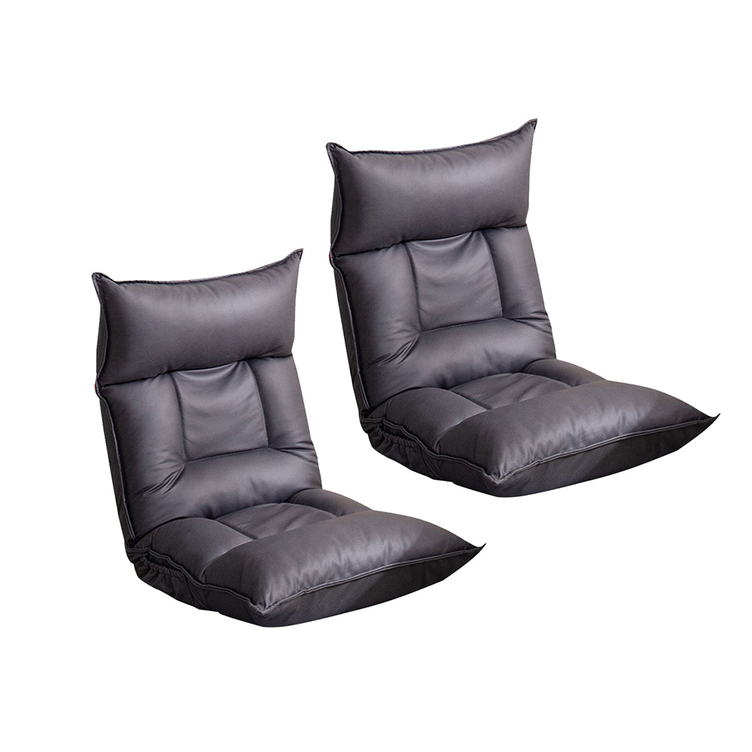 SOGA 2X Grey Lounge Recliner Lazy Sofa Bed Tatami Cushion Collapsible Backrest Seat Home Office Decor $ 293.50