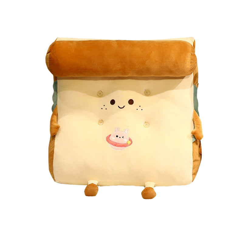 SOGA Smiley Face Toast Bread Wedge Cushion Stuffed Plush Cartoon Back Support Pillow Home Decor $ 79.90