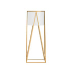SOGA 70cm Gold Metal Plant Stand with White Flower Pot Holder Corner Shelving Rack Indoor Display $ 88.90