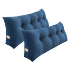 SOGA 2X 120cm Blue Triangular Wedge Bed Pillow Headboard Backrest Bedside Tatami Cushion Home Decor