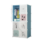 SOGA 8 Cubes Blue Portable Wardrobe Divide-Grid Modular Storage Organiser Foldable Closet $ 94.50