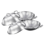SOGA 2X 3-Ply 38cm Stainless Steel Double Handle Wok Frying Fry Pan Skillet with Lid $ 409.50