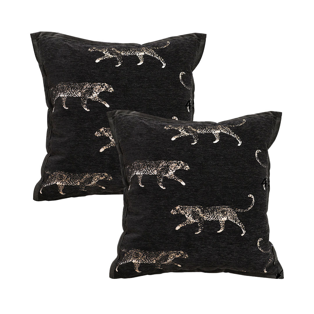 SOGA 2X 45cm Light Luxury Vintage Leopard Print Square Black Throw Pillow $ 129.50