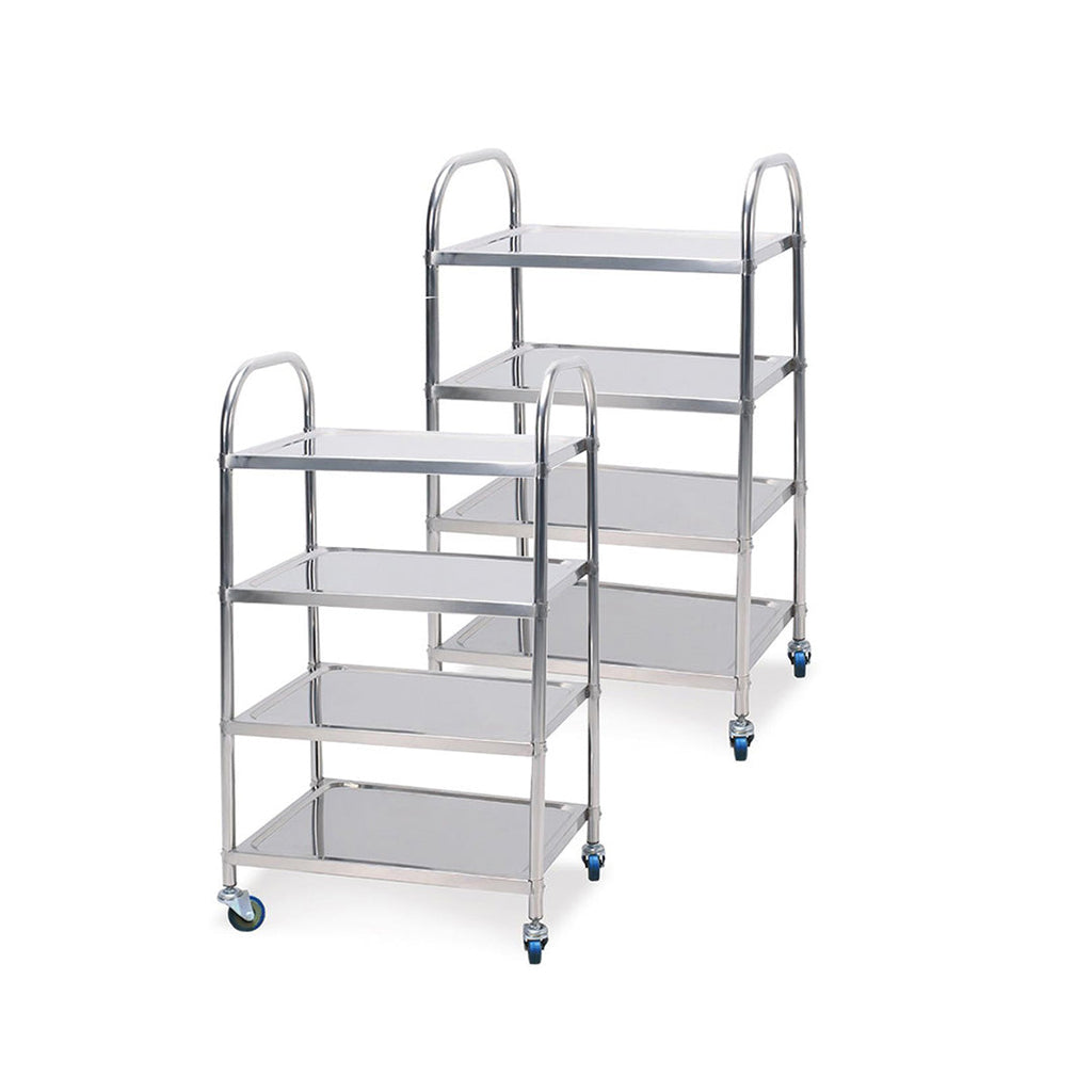 SOGA 2X 4 Tier 860x540x1170 Stainless Steel Kitchen Dining Food Cart Trolley Utility $ 620.90